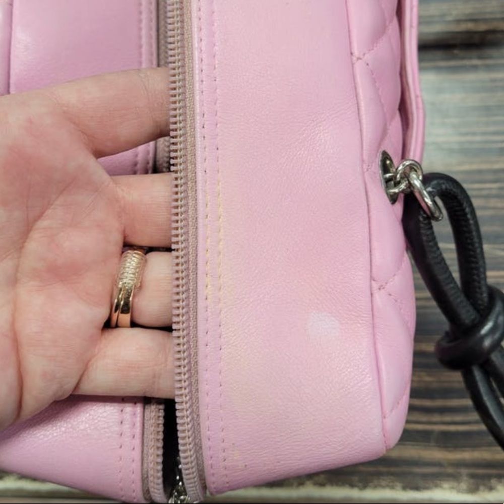 Chanel pink black quilter leather Cambon bowler tote bag / shoulder bag - Picture 11 of 16